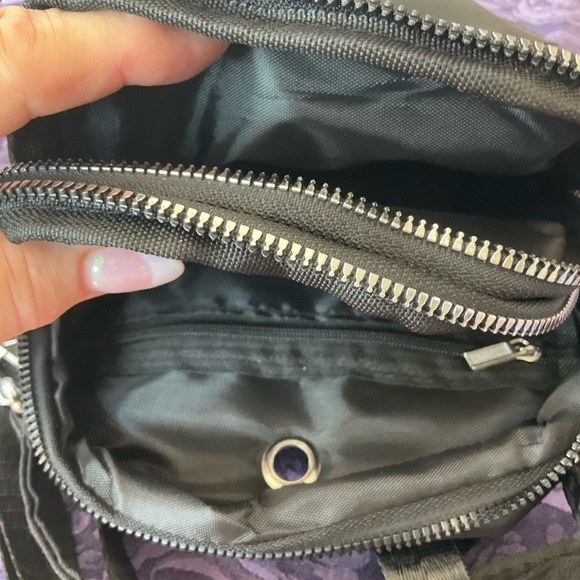Lightweight Black Nylon Crossbody Bag with Multiple Zippered Compartments NWOT - Picture 11 of 11